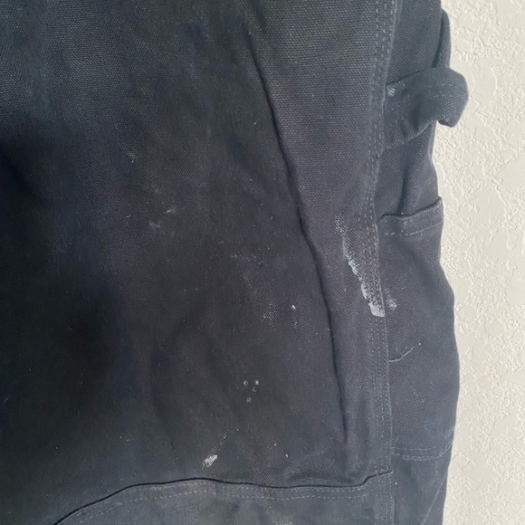 ASO DRUSKI Carhartt Black Duck Bib Thrashed Paint Splatter Canvas Overalls 42x34 - Picture 11 of 16